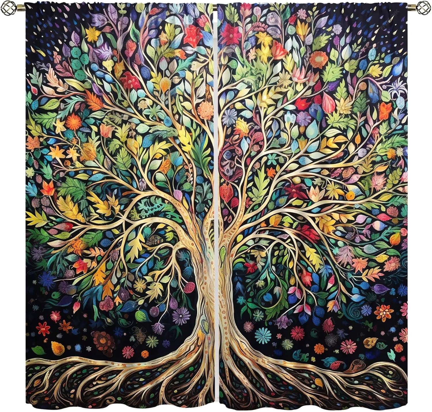 Korean Arts And Lifestyle - Tree of Life Curtains, Fantasy Abstract