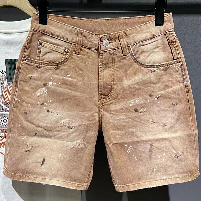 Korean Lifestyle - Hip-Hop Streetwear Men's Denim Shorts Summer