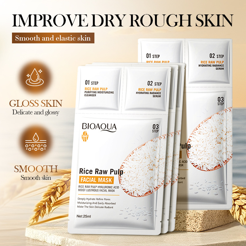 Sheet Mask Collagen - White Rice Face Mask Sets Moisturizing