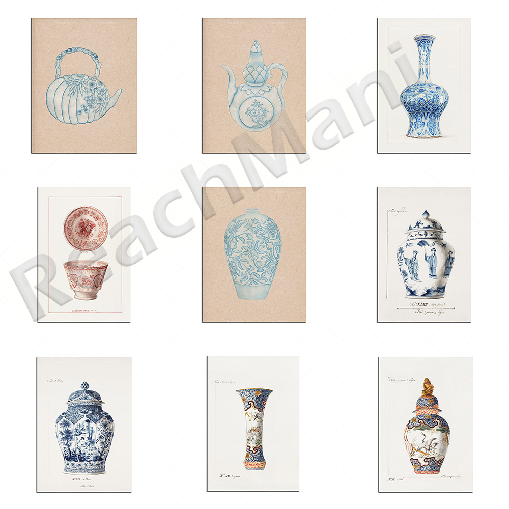 Korean Arts And Lifestyle - Korean printed blue porcelain vase, vase