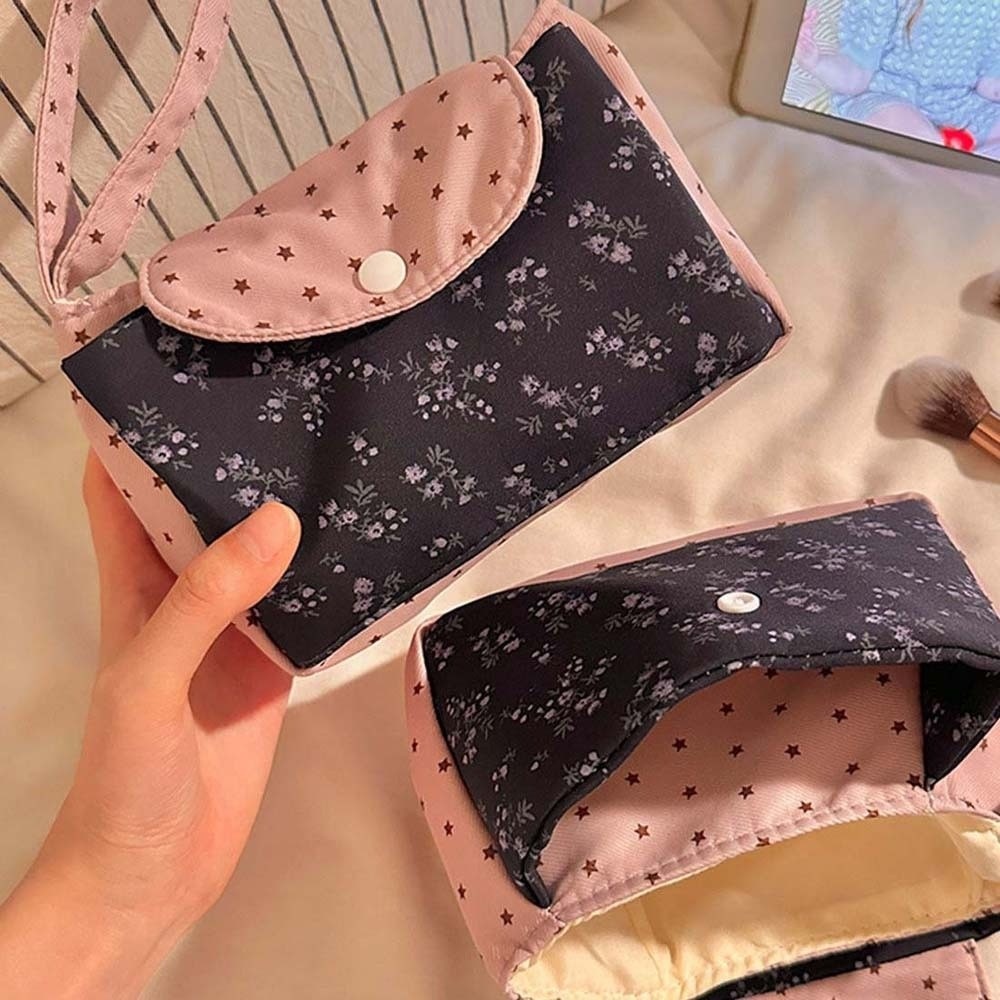 Purple Print Floral Makeup Bag - Lifestyle Of Korean 评论和价格