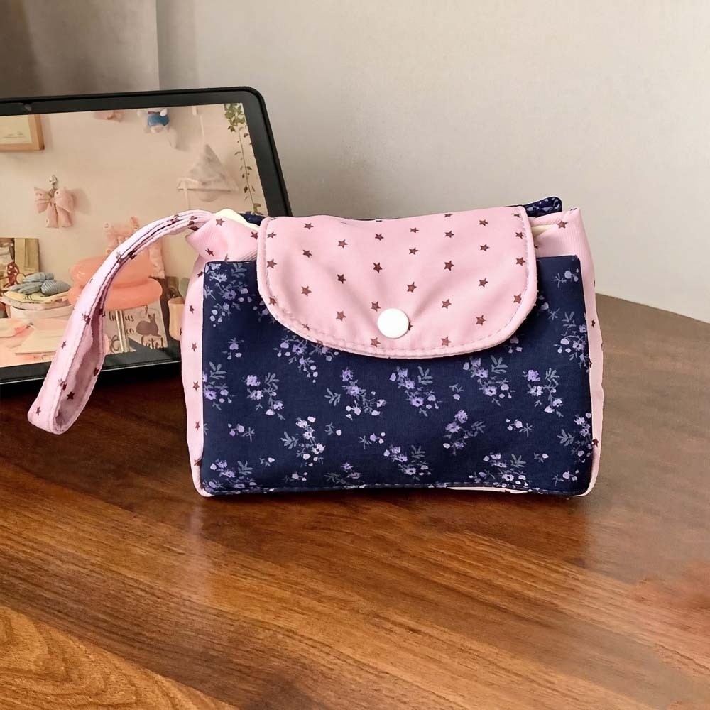 Purple Print Floral Makeup Bag - Lifestyle Of Korean 评论和价格
