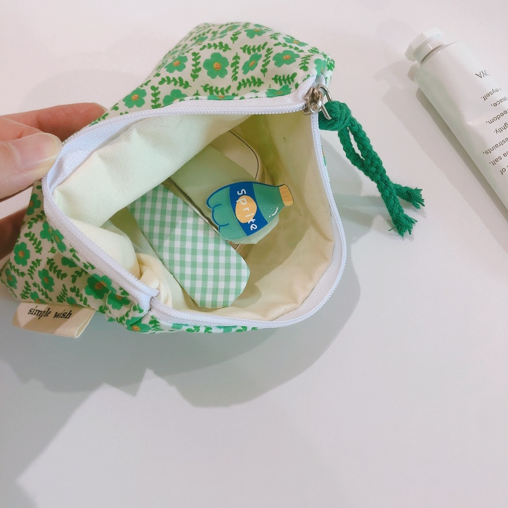 Small Flower Cosmetic Bag Cott - Korean Skincare Routine 评论和价格