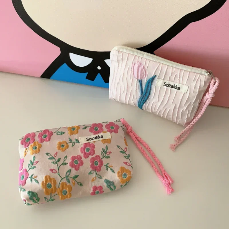 Korean Female Floral Purse Zip - Korean Skincare Routine 评论和价格