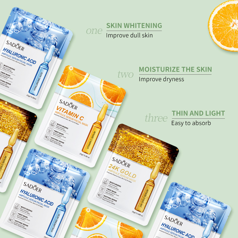 10/20/30pcs 24K Gold Vitamin C - Sheet Mask Collagen 评论和价格