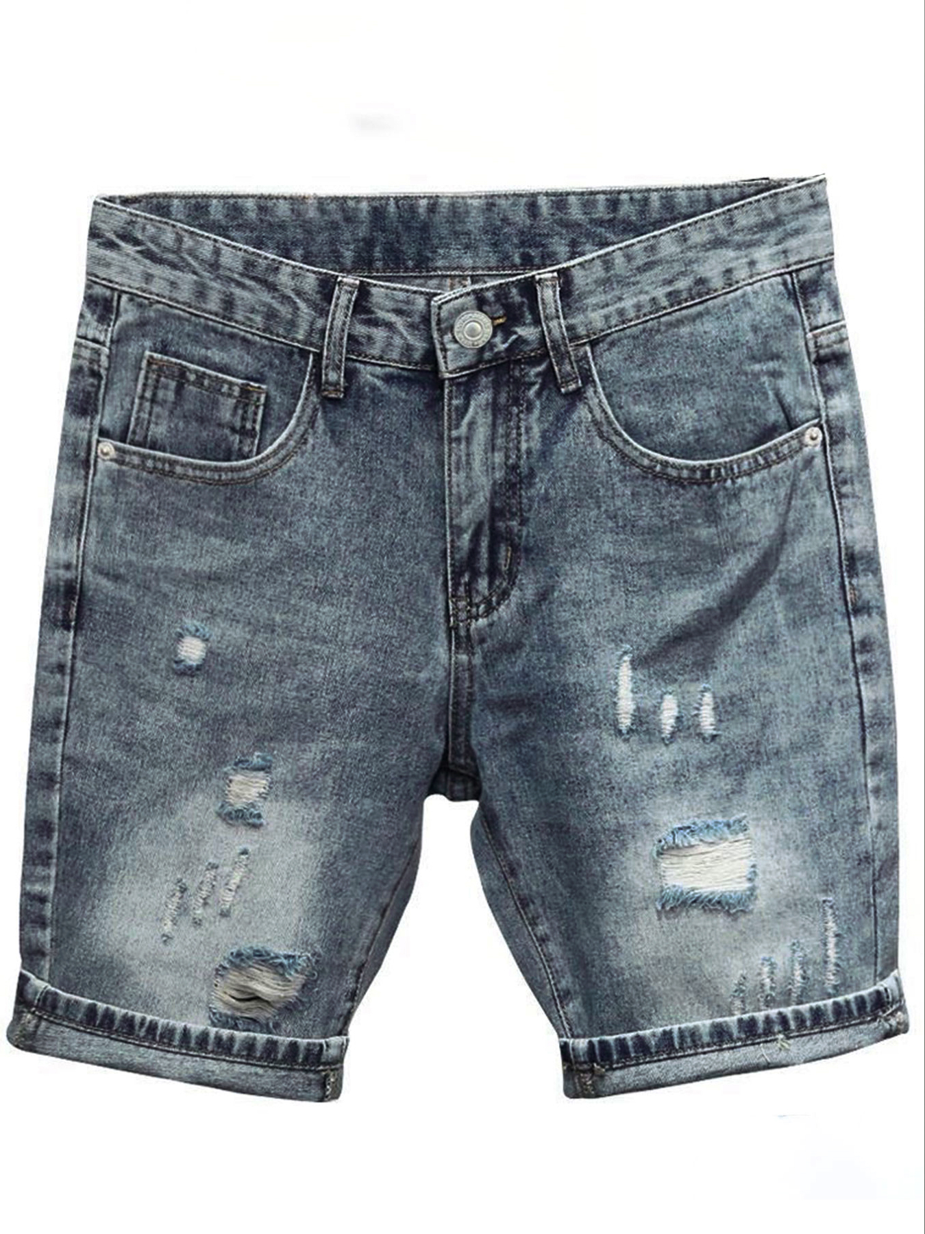 Light Blue Denim Shorts Men's  - Korean Lifestyle 评论和价格