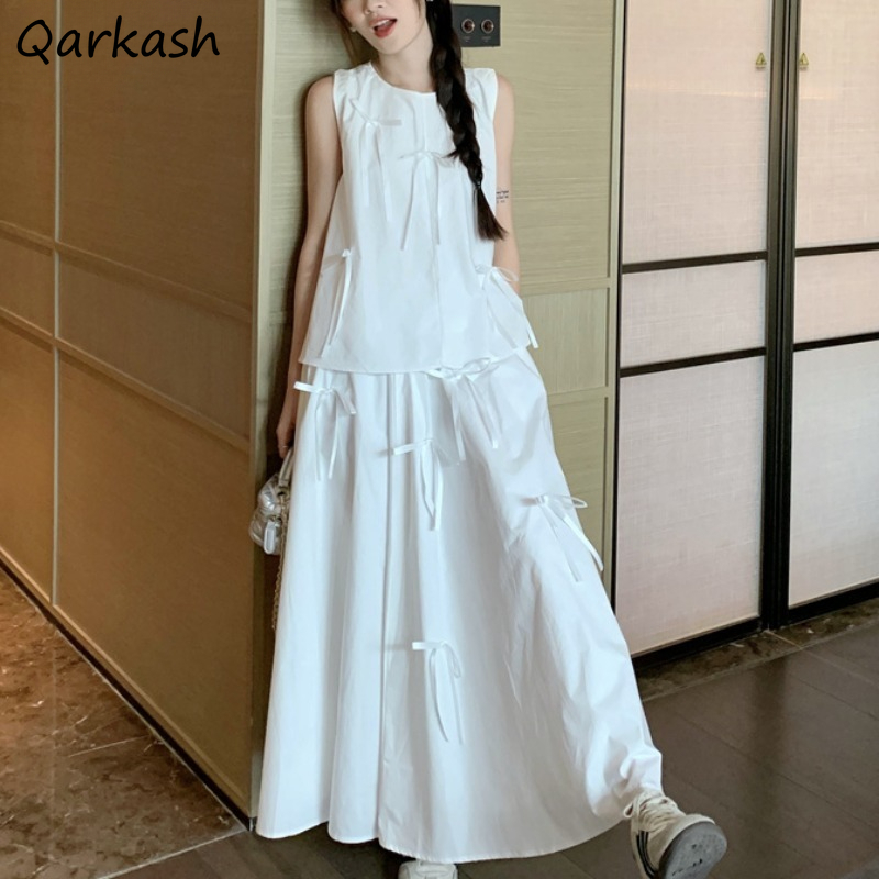 White Dress Sets for Women Bow - Korean Lifestyle 评论和价格
